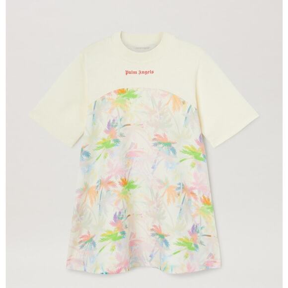 Palm Angels Kids Girls 8 Graphic Palm Tree Print T-Shirt Dress - Picture 1 of 7